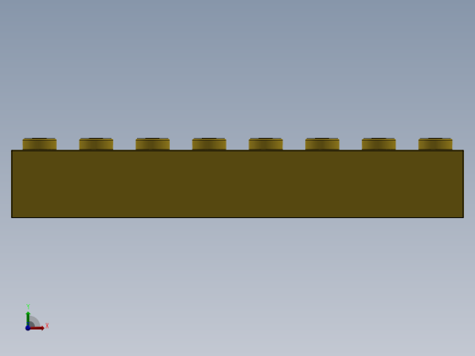乐高套装 4421基本积木-300824 Bright Yellow Brick 1 x 8.SLDPRT前视缩略图