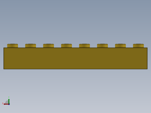 乐高套装 4421基本积木-300824 Bright Yellow Brick 1 x 8.SLDPRT后视缩略图
