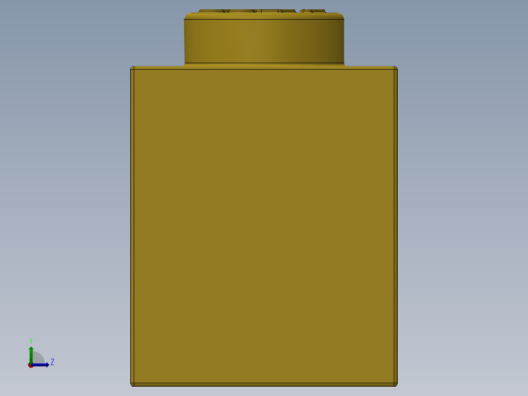 乐高套装 4421基本积木-300824 Bright Yellow Brick 1 x 8.SLDPRT左视图