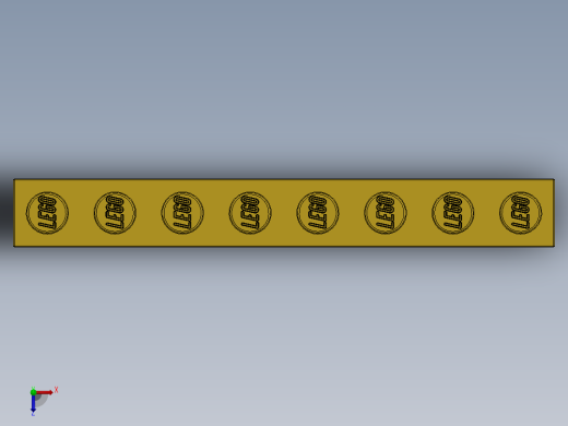 乐高套装 4421基本积木-300824 Bright Yellow Brick 1 x 8.SLDPRT俯视缩略图