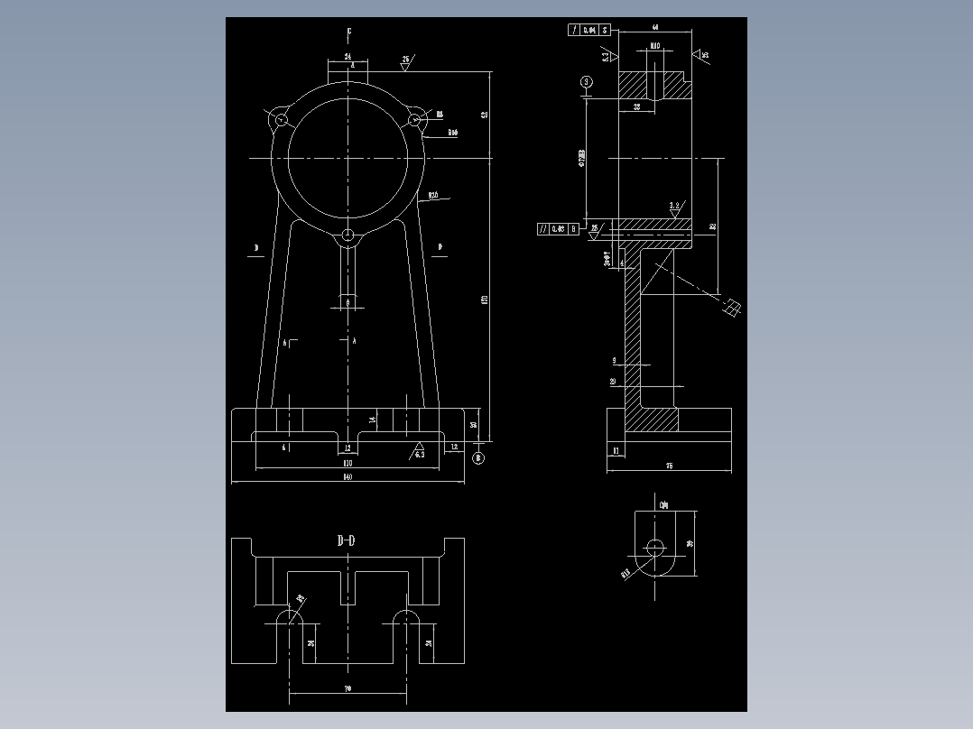 大孔支架机械加工工艺规程及工艺装备夹具设计【含CAD图和全套卡片】
