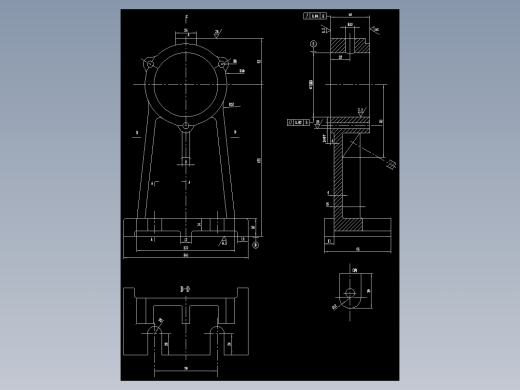 大孔支架机械加工工艺规程及工艺装备夹具设计【含CAD图和全套卡片】