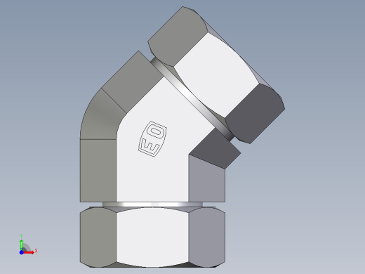 卡套式工业通用硬管接头EO_Swivel_nut_45_deg_elbow_EV35LCF前视缩略图