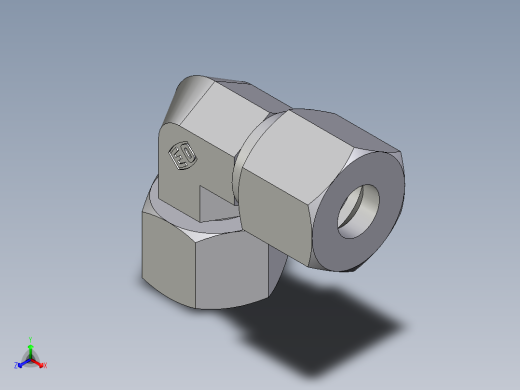 卡套式工业通用硬管接头EO_Swivel_nut_elbow_EW10S71正等轴测缩略图