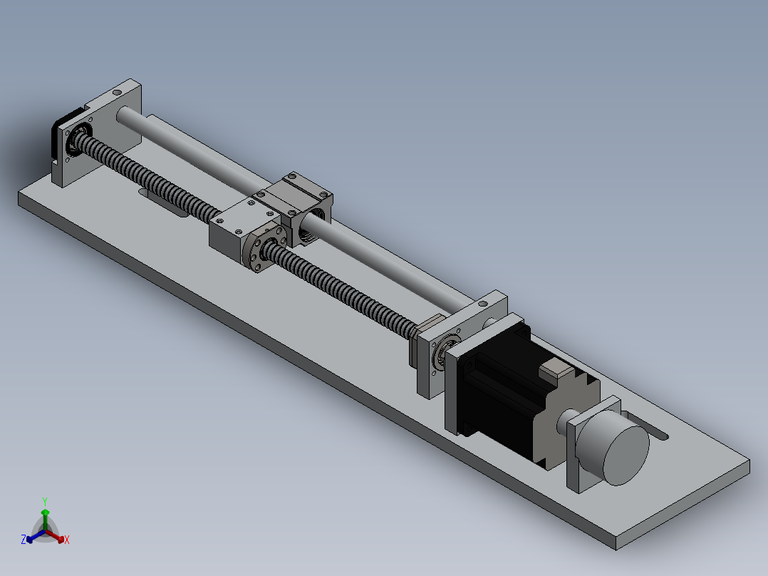 步进电机丝杠传动正等轴测图
