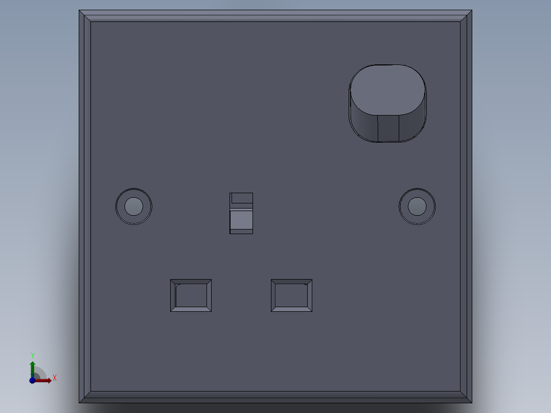 带开关的三孔插座 SW STP前视图