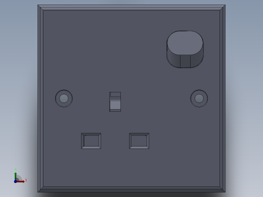 带开关的三孔插座 SW STP前视缩略图