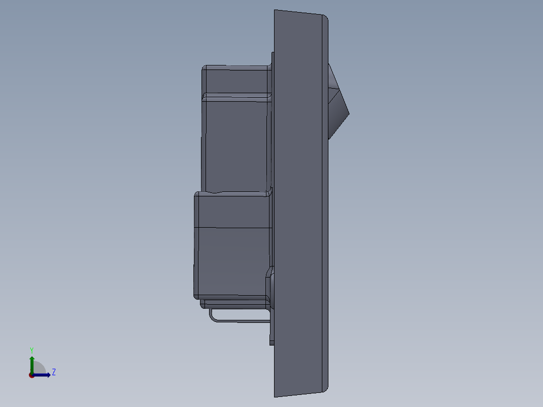 带开关的三孔插座 SW STP左视图