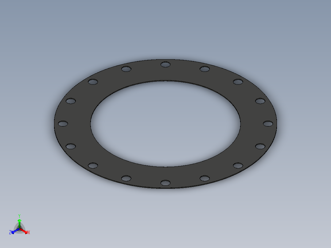 29QHVY 在EPDM垫片法兰平面根据DIN 2501，EN 1092，自动定心钻PN 10 16法兰正等轴测图