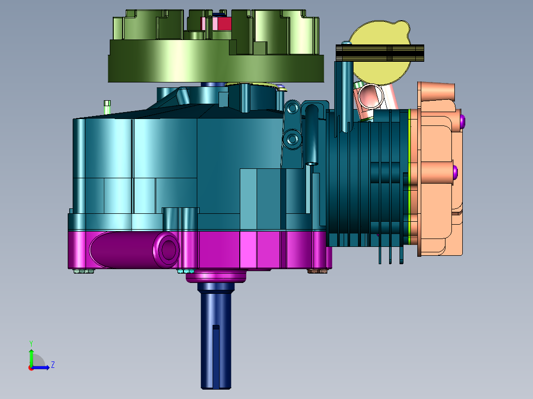 百力通先锋单缸发动机左视图
