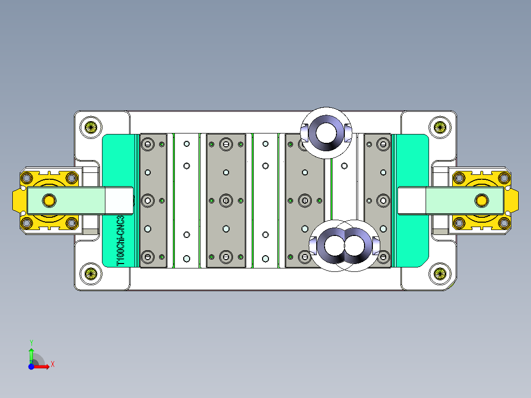 t100chi-笔记本CNC工装夹具三维模型CNC3前视图