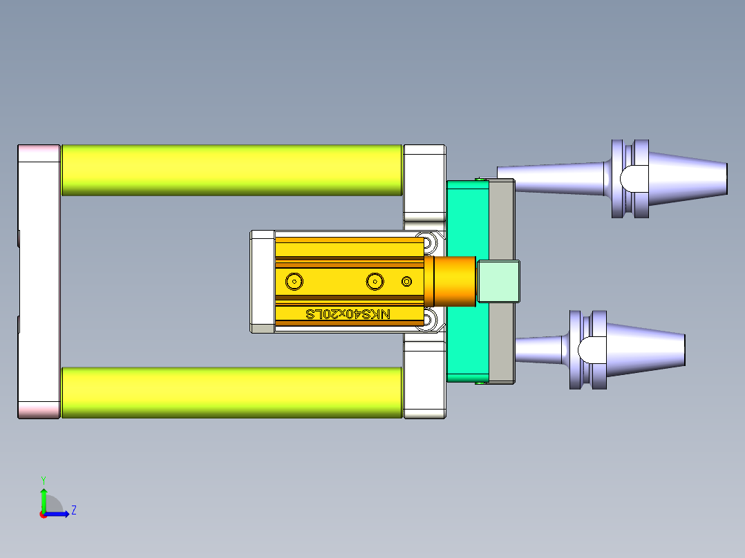 t100chi-笔记本CNC工装夹具三维模型CNC3左视图