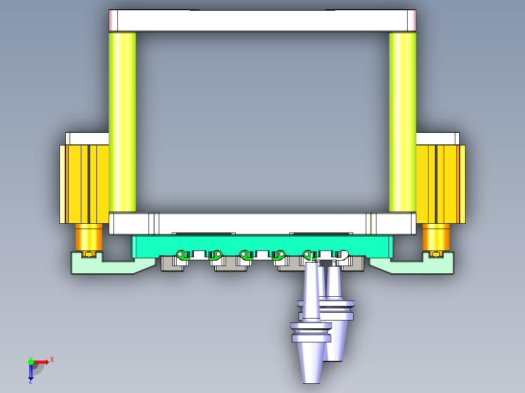 t100chi-笔记本CNC工装夹具三维模型CNC3俯视图