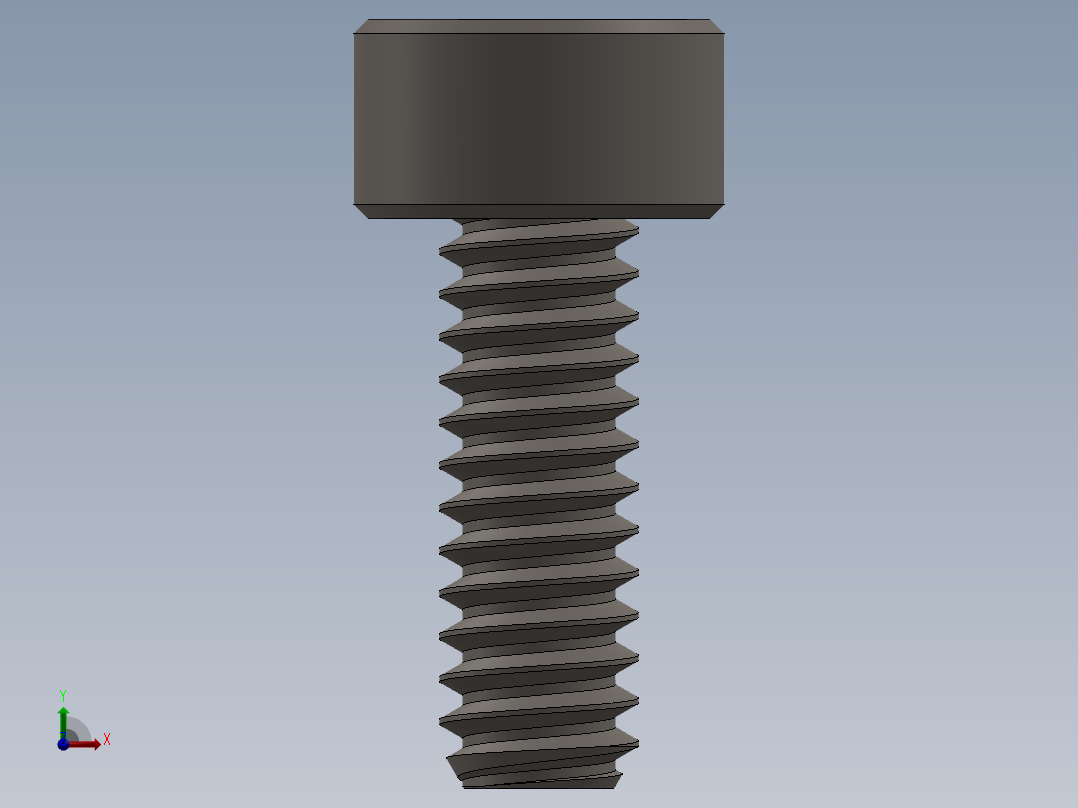 Screw_DIN_912_M1.4x4F_A2.SLDPRT公制内六角螺钉前视图