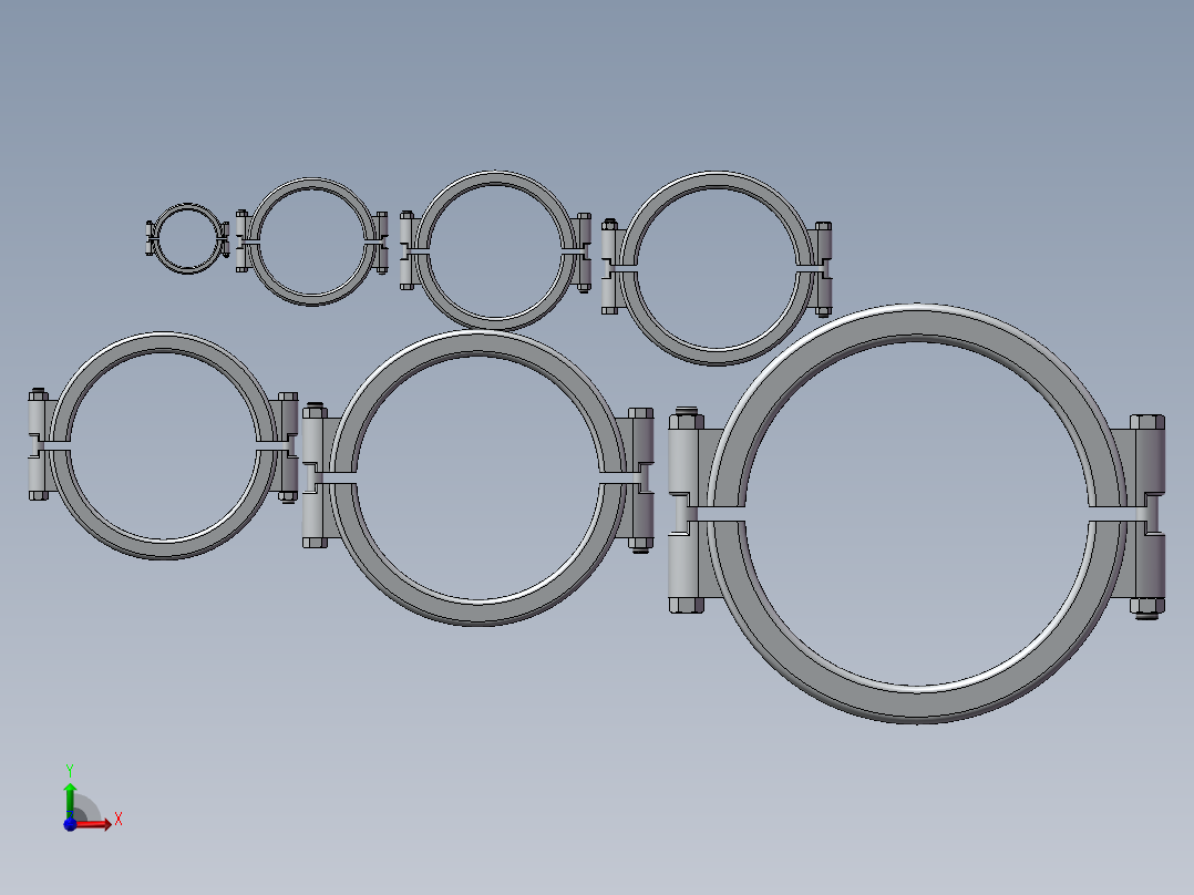 13MHP高压卡箍 共7种规格前视图