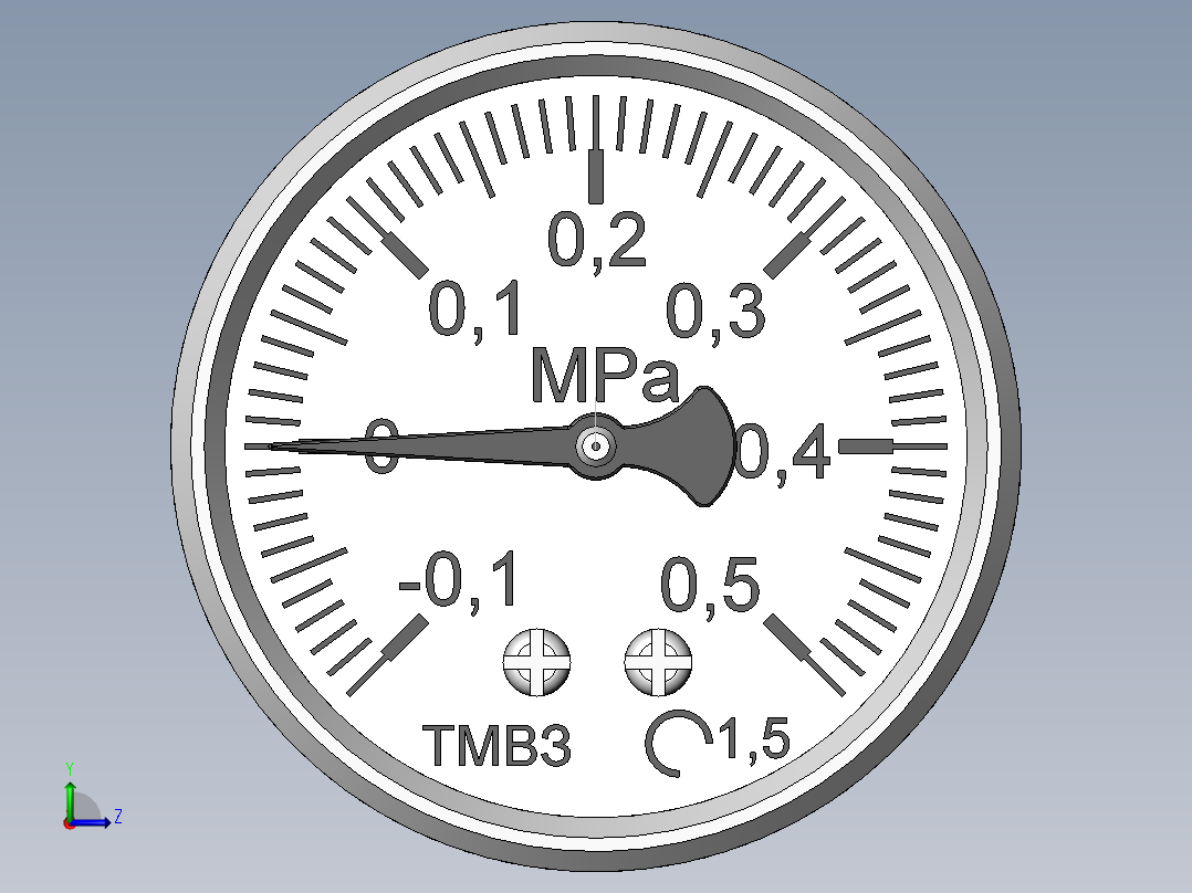 液压真空压力表TMV-3左视图