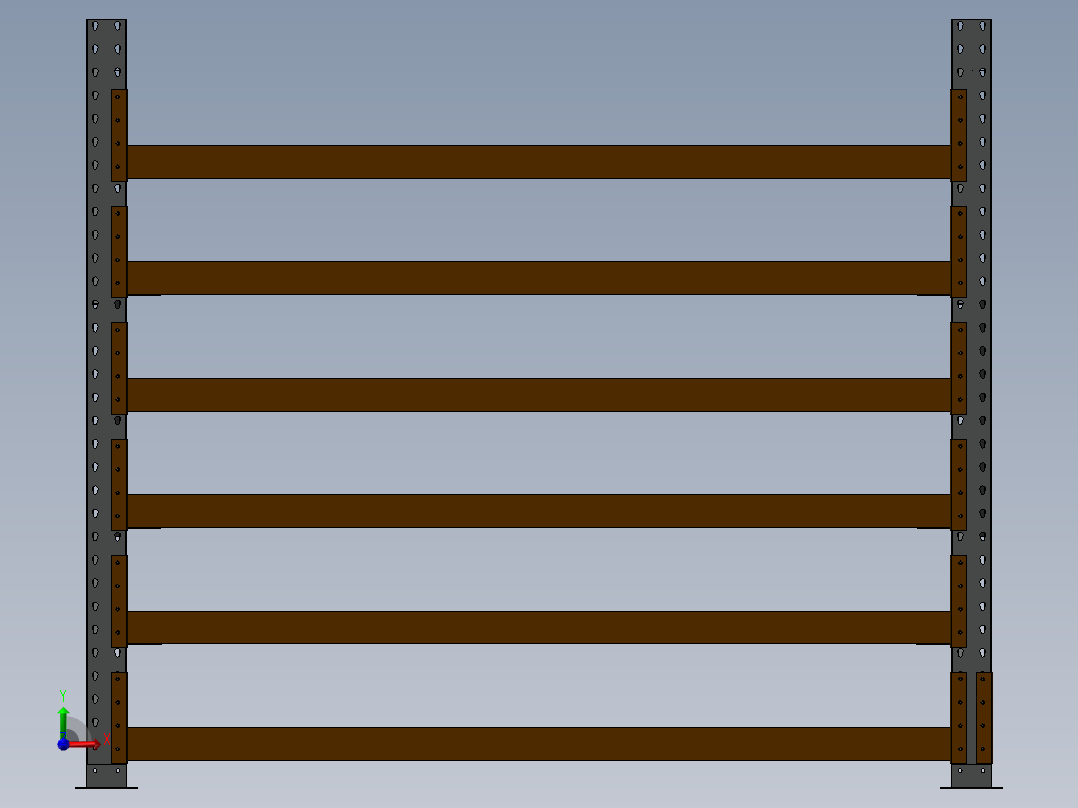 货架、工业仓储货架前视图