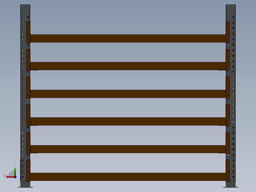货架、工业仓储货架后视图