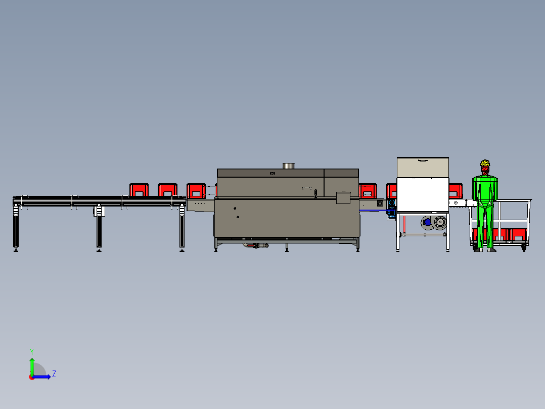 周转筐清洗机（洗箱机、洗筐机）左视图