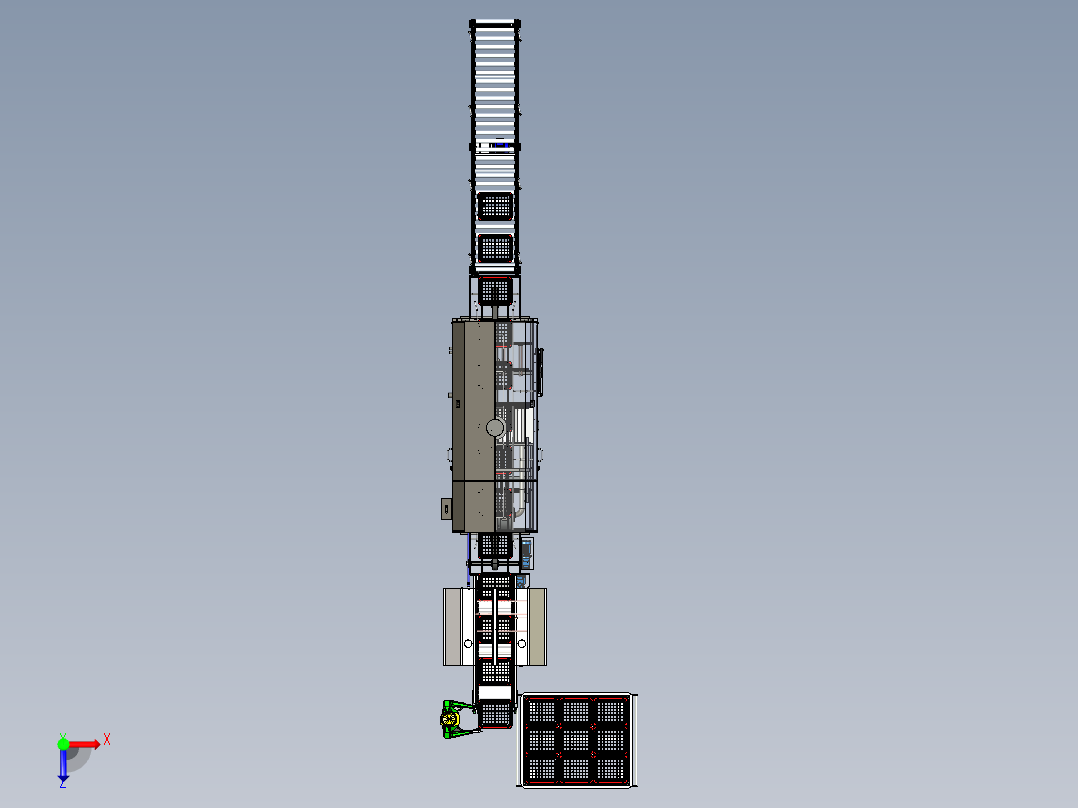 周转筐清洗机（洗箱机、洗筐机）俯视图