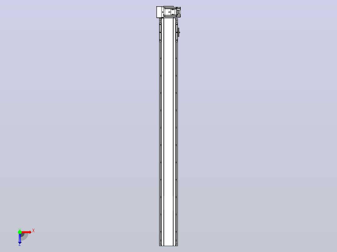 皮带直线轴半封闭可选导轨TPA-HNB-105D-90-L1100-RU-C-P20-N3俯视图