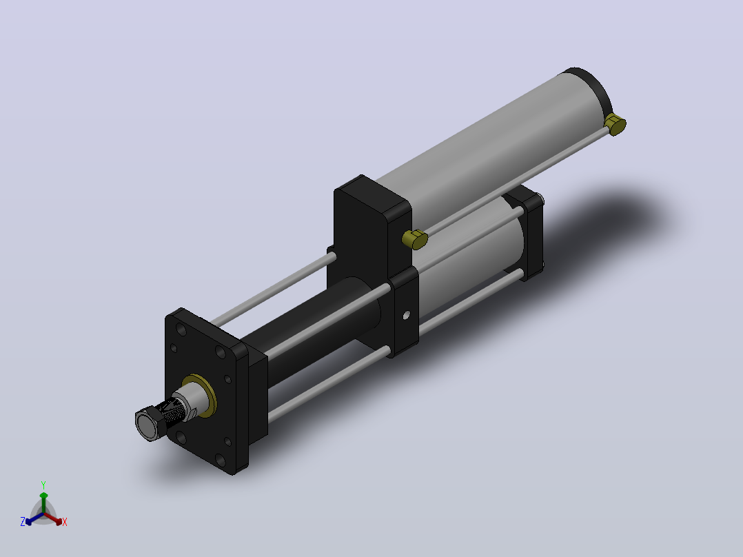 MPT-5T系列标准型[MPT-80-150-10-5T-M2-S1-0°]气压增压缸主视图