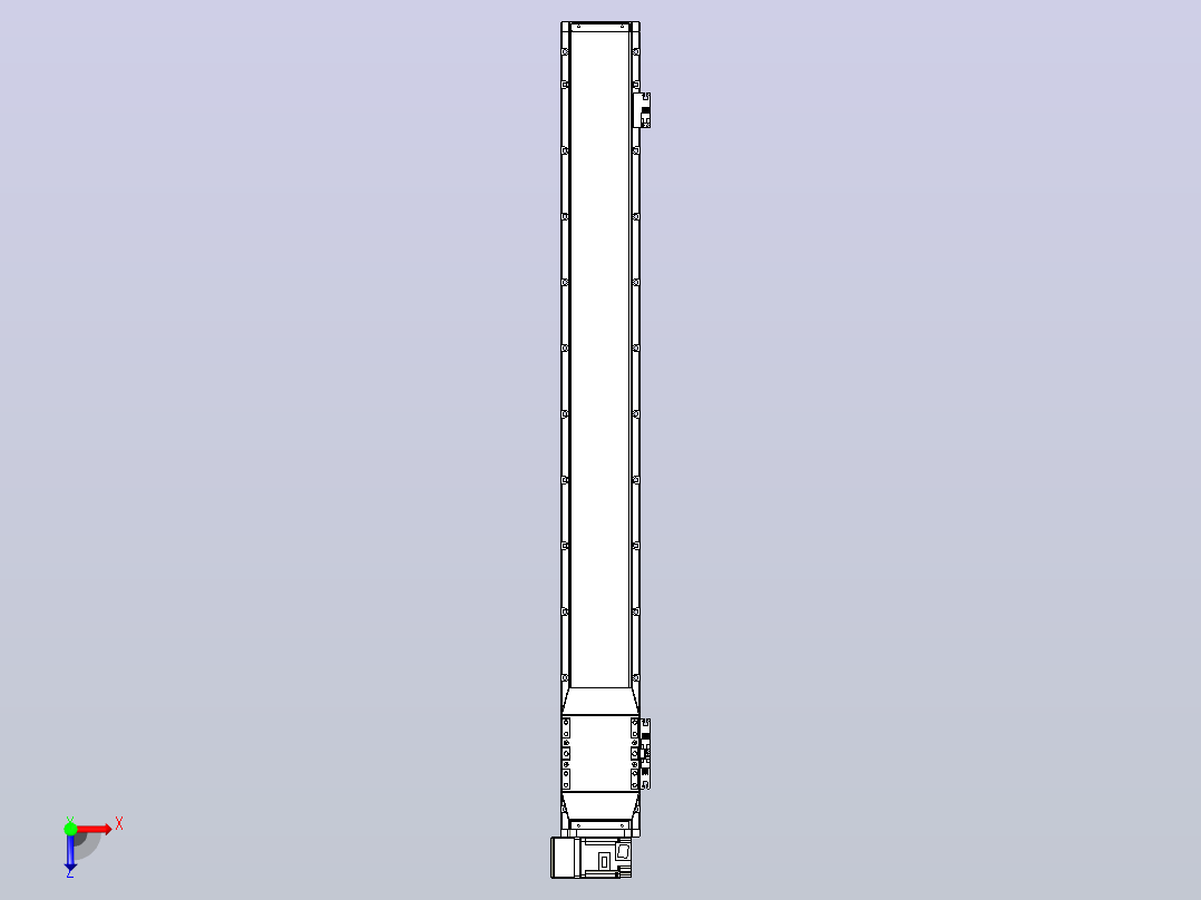 机器人皮带驱动直线轴TPA-GCB-120-P70-L950-LU-M20-N3俯视图