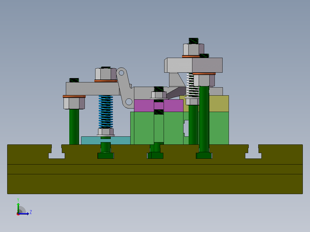 飞锤夹具设计-五种方案（SW+CAD+说明书）左视图