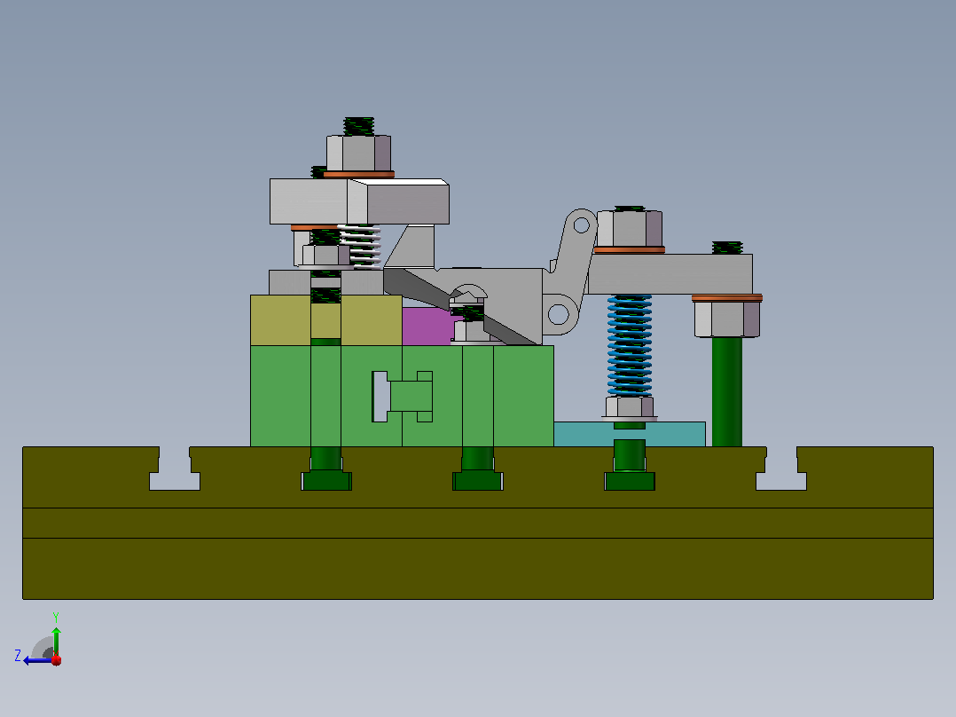 飞锤夹具设计-五种方案（SW+CAD+说明书）右视图