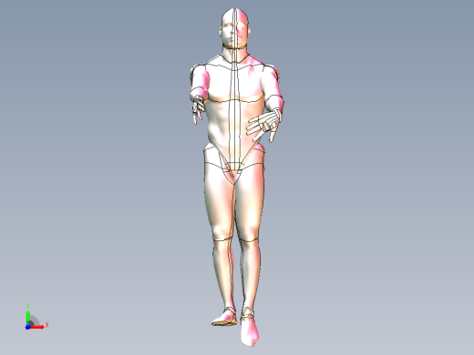 3D人体模型-可自由活动姿态自由调节前视缩略图
