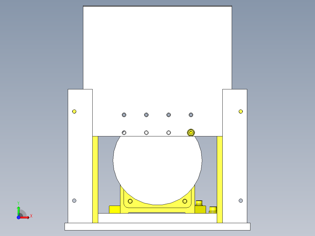 圆棒工件的切断前视图