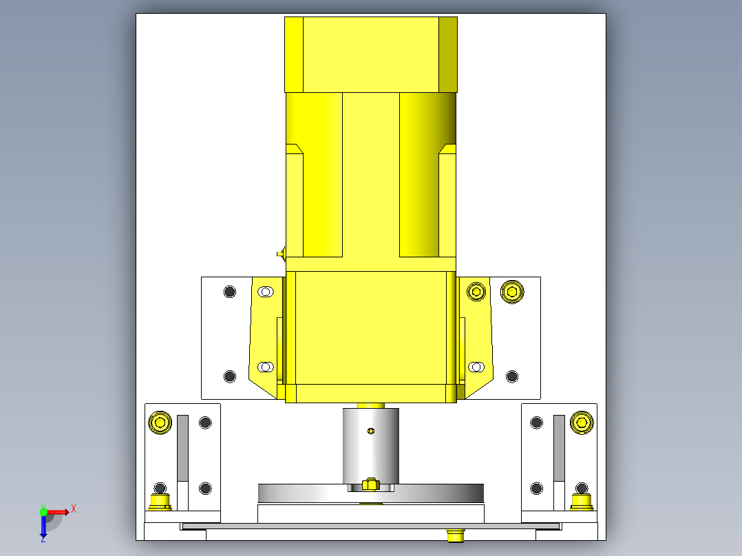 圆棒工件的切断俯视图