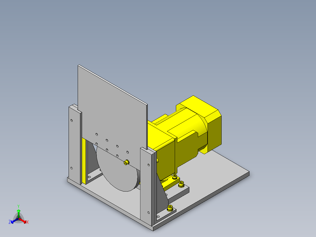 圆棒工件的切断正等轴测图