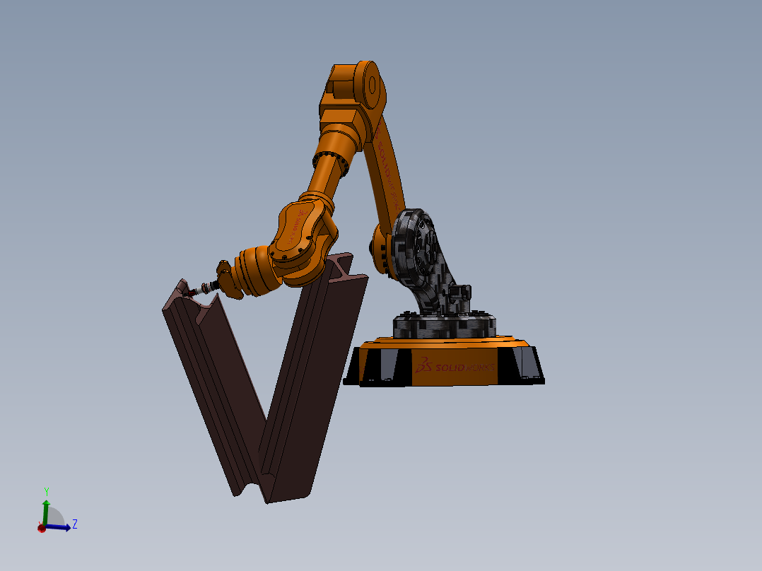 六轴工业机械人外形三维建模图纸 solidworks设计