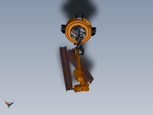 六轴工业机械人外形三维建模图纸 solidworks设计俯视缩略图