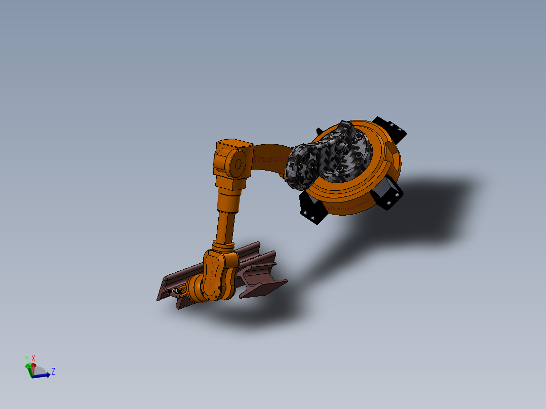 六轴工业机械人外形三维建模图纸 solidworks设计正等轴测图