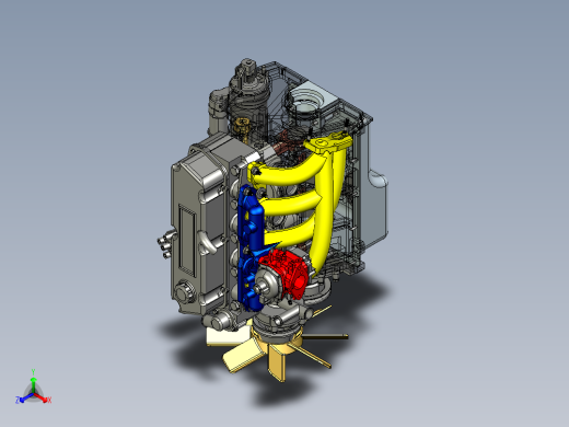 希尔曼汽车发动机3D模型