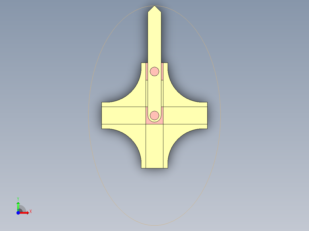 CATIA椭圆规机构运动仿真前视图