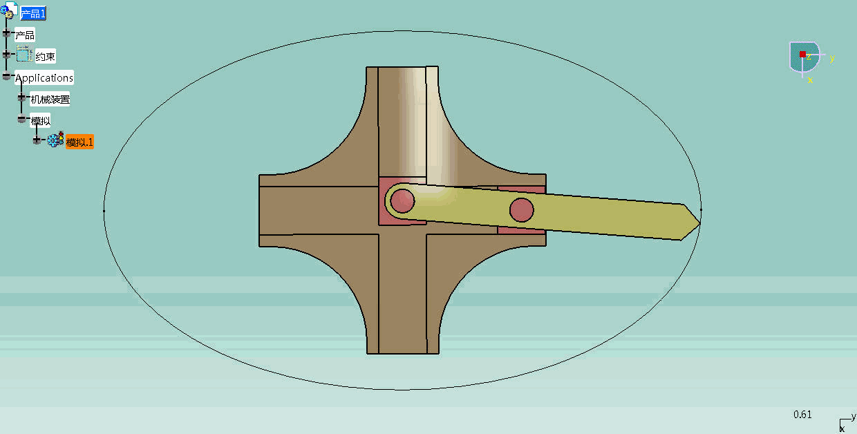 CATIA椭圆规机构运动仿真