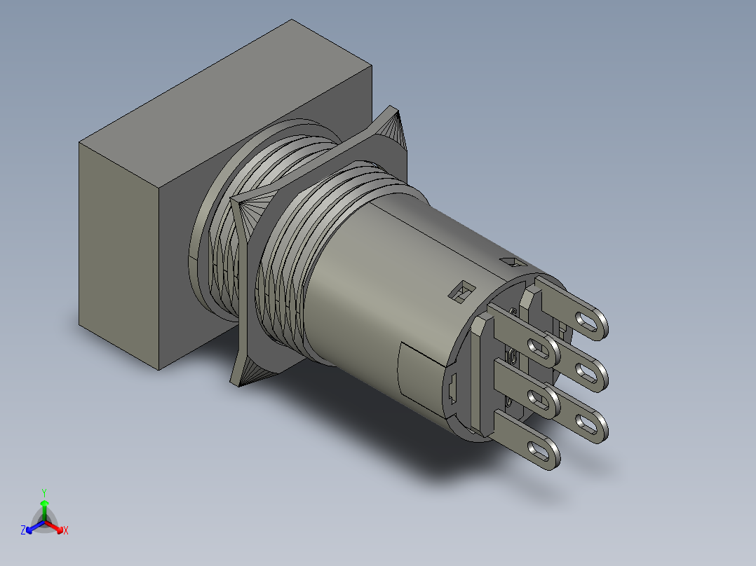 和泉天得施耐德ABB按钮指示灯开关急停正等轴测图