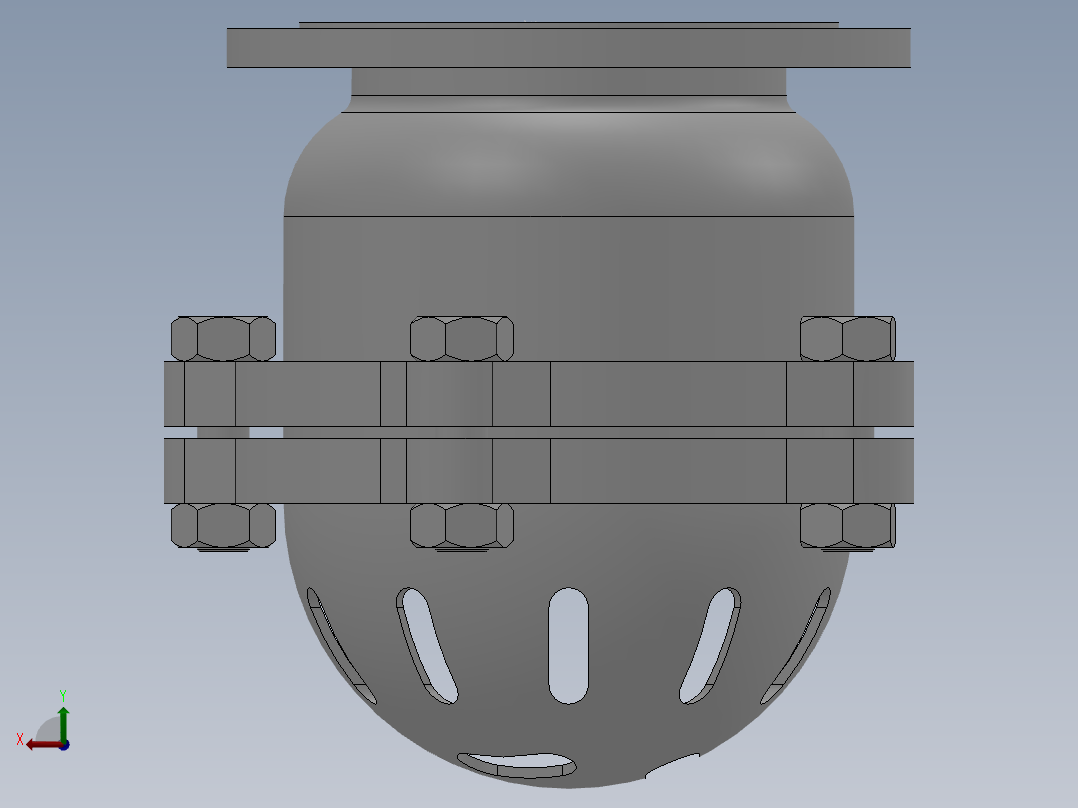 法兰底阀-316L DN50-DN500后视图