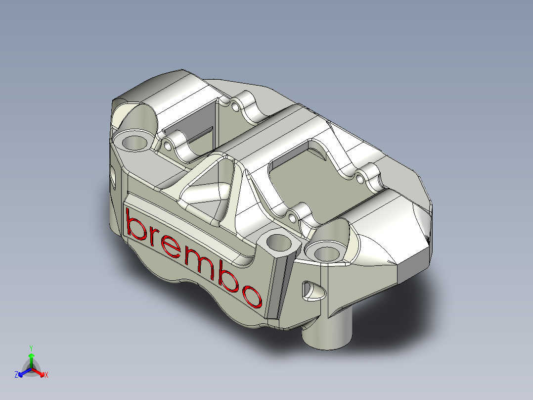 布雷姆博径向卡钳正等轴测图