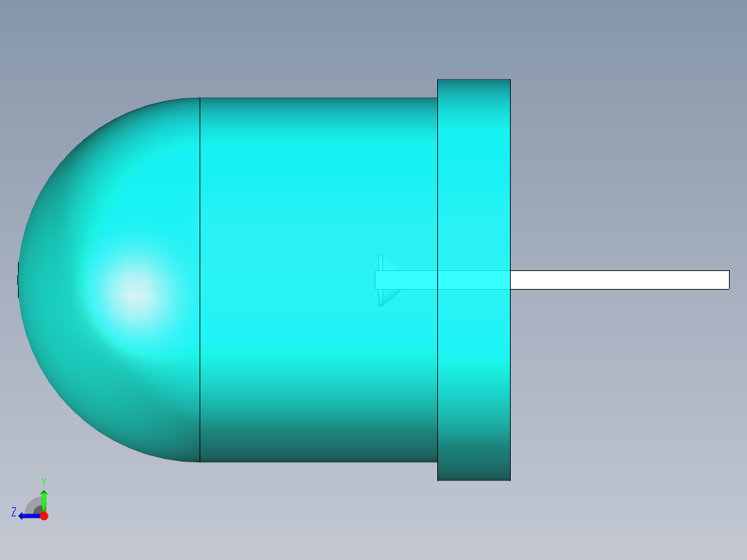 LED_Round_Cyan_D10.0mm右视图