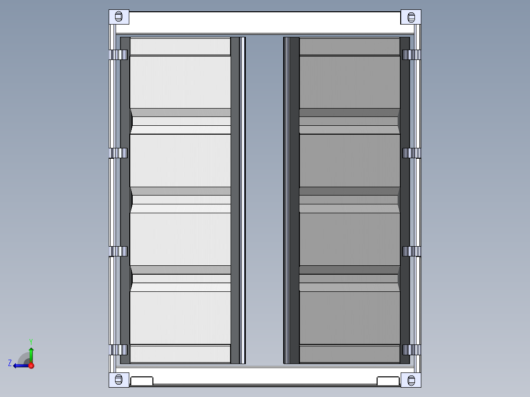 双开门集装箱右视图