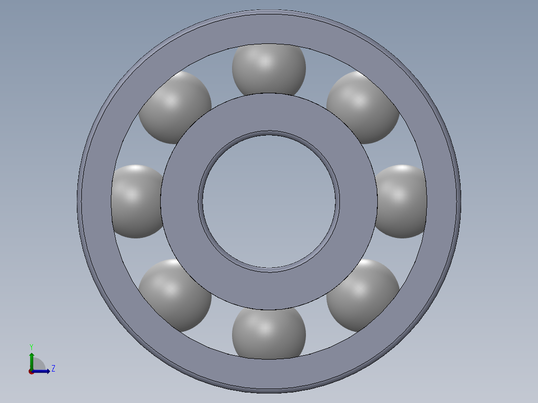 滚珠轴承-FAG BALL BEARING 629 9x26x8.SLDPRT左视图