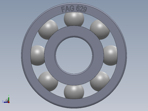 滚珠轴承-FAG BALL BEARING 629 9x26x8.SLDPRT右视缩略图