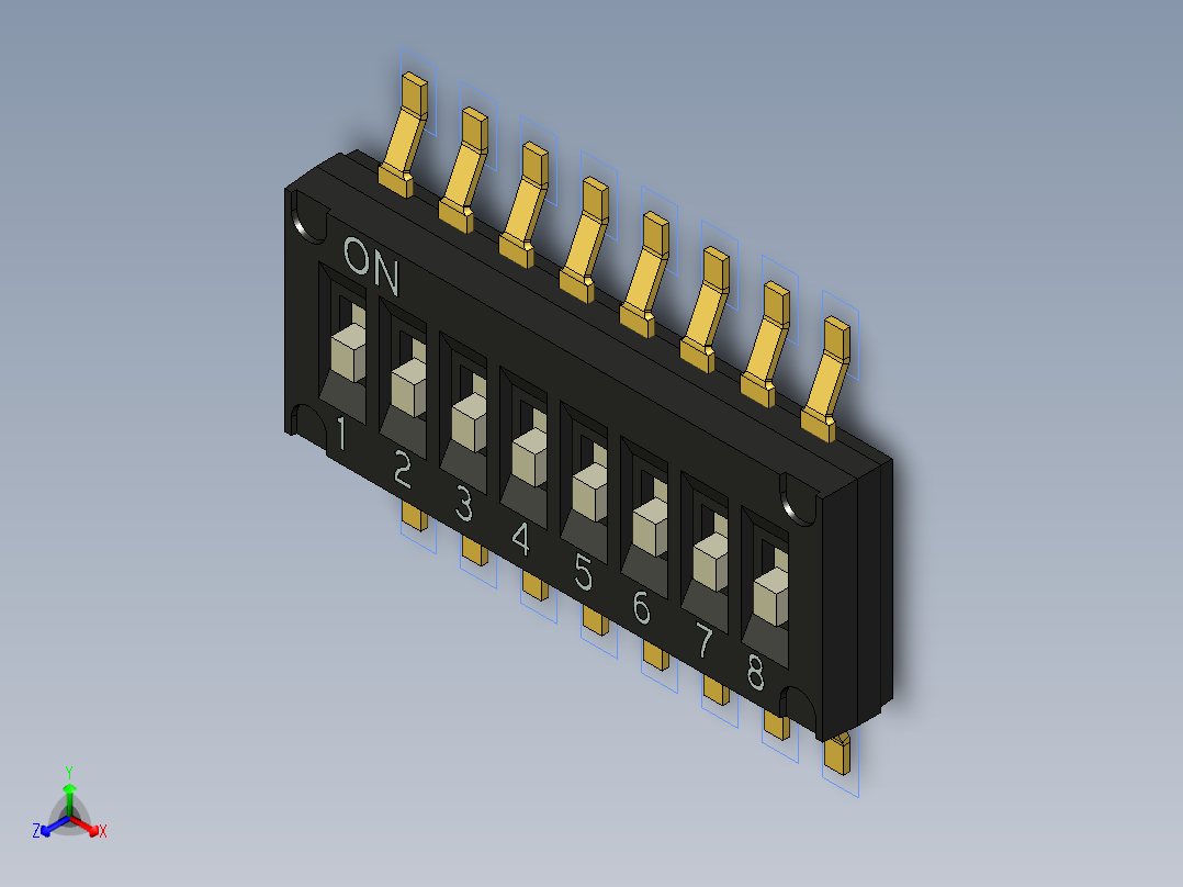 开关继电器保护 SM-DIP-DHNF-08F正等轴测图