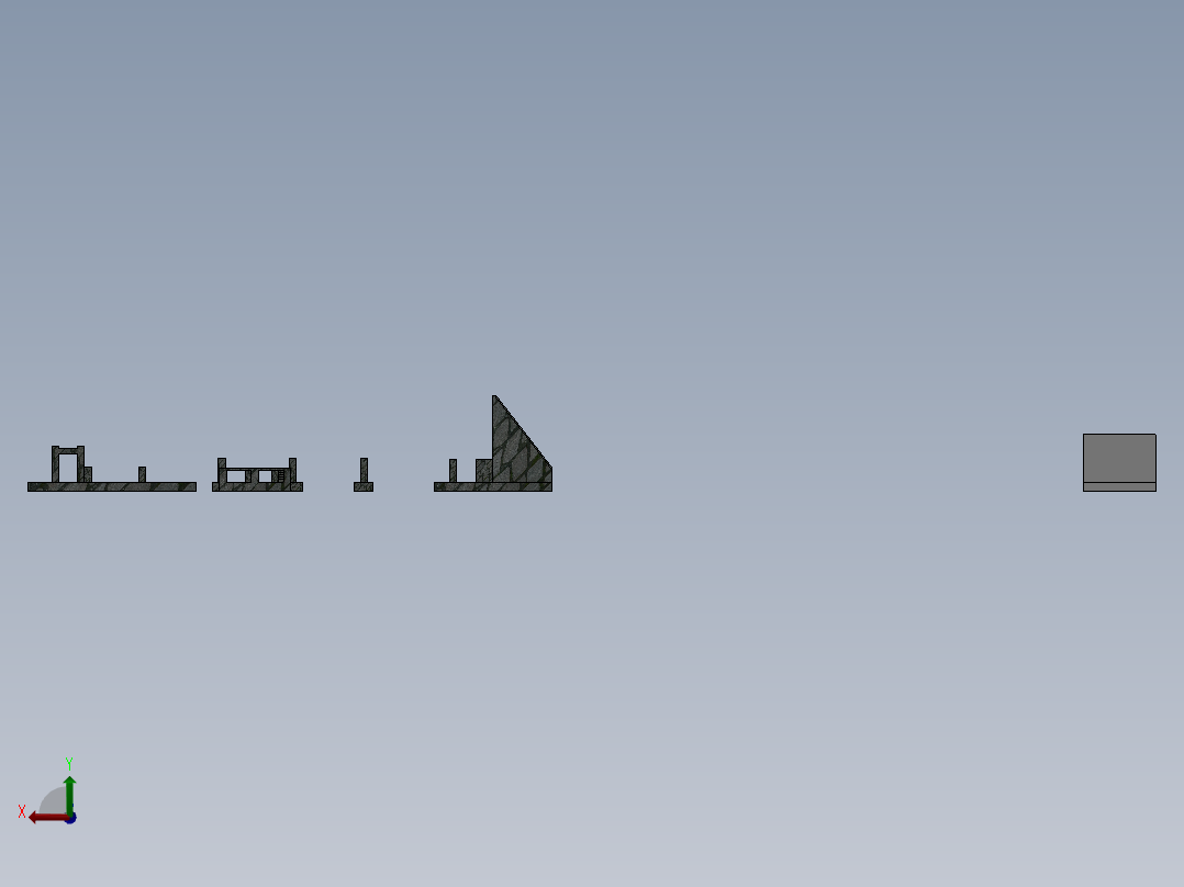 混凝土搅拌站结构后视图