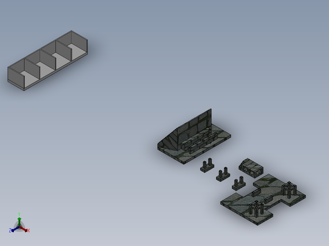 混凝土搅拌站结构正等轴测图
