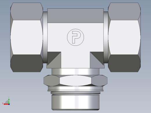 卡套式工业通用硬管接头EO_Adjustable_locknut_branch_tee_TEE38ZSMORCF后视缩略图